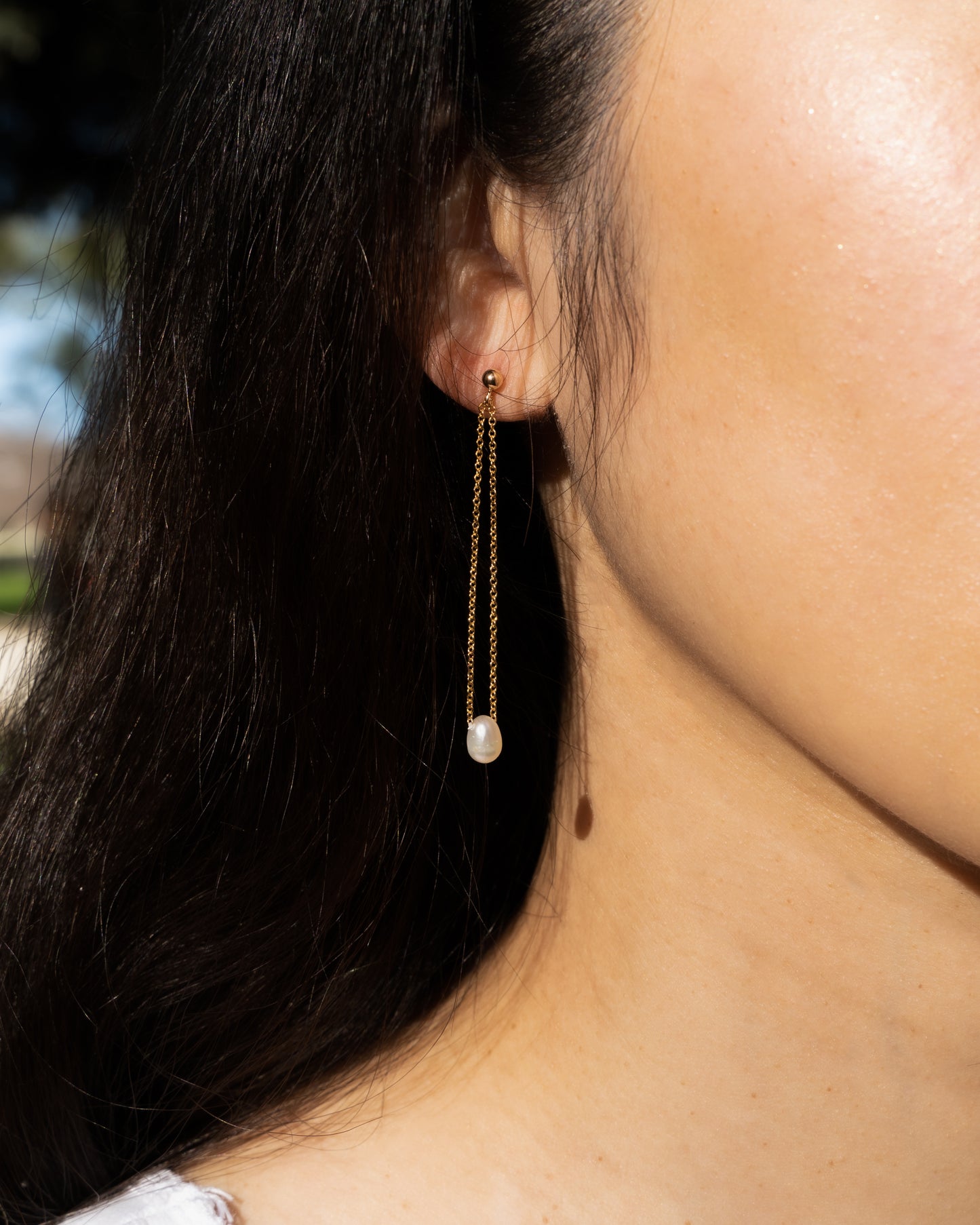 Pearl Drop Earrings - Gold